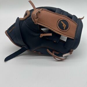 Black and Brown Leather Baseball Glove with Logo